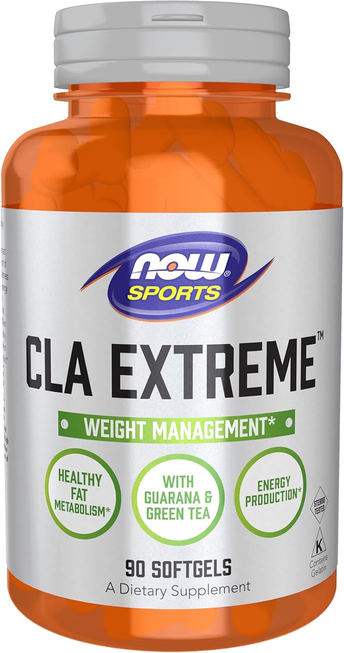 NOW Foods Sports Nutrition CLA Extreme™ (Conjugated Linoleic Acid) With Guarana &amp Green Tea 90 Softgels