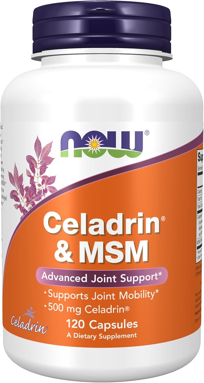 NOW Foods Supplements Celadrin® &amp MSM 500 mg of Celadrin® Advanced Joint Support* 120 Capsules