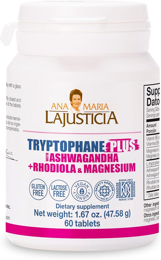 Ana María Lajusticia TRYPTOPHANE Plus ASHWAGANDHA+RHODIOLA&ampMagnesium 60 TABS