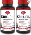 Olympian Labs Antarctic Krill Oil 1000mg Caps with Astaxanthin Omega-3 EPA DHA Immune Joint &amp Brain Support 60 Softgels (Pack of 2)