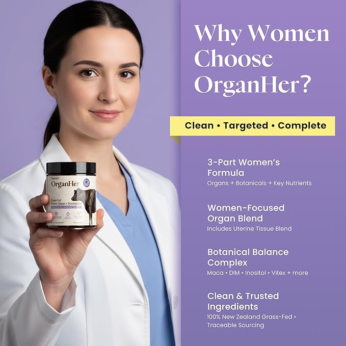 19-in-1 Beef Organ Supplement for Women (USA Made &amp New &amp Improved) Grass Fed Beef Liver Heart Boosted DIM Inositol B Vitamins &amp Botanical Complex-Support Energy Hormone Balance&amp