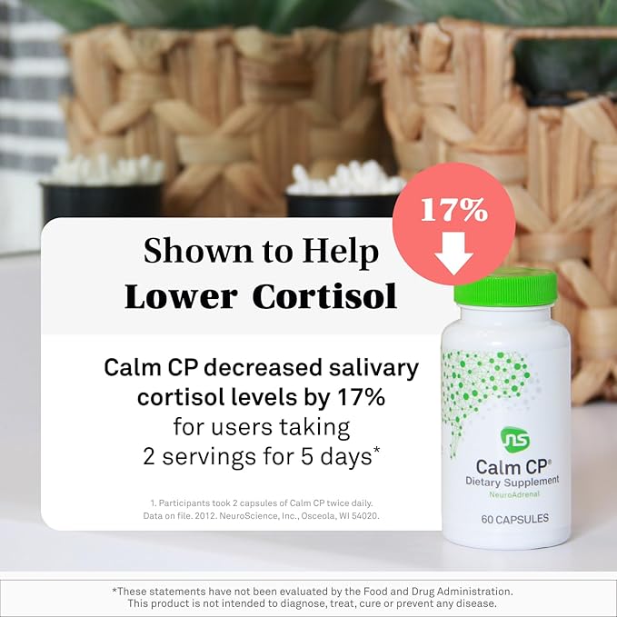 NeuroScience Neuro Adrenal Support Supplements for Women &amp Men - Daily Cortisol Supplement and Calming Aid - Promotes Calm Sleep Immune Support &amp Healthy Cortisol Levels (60 Capsules)