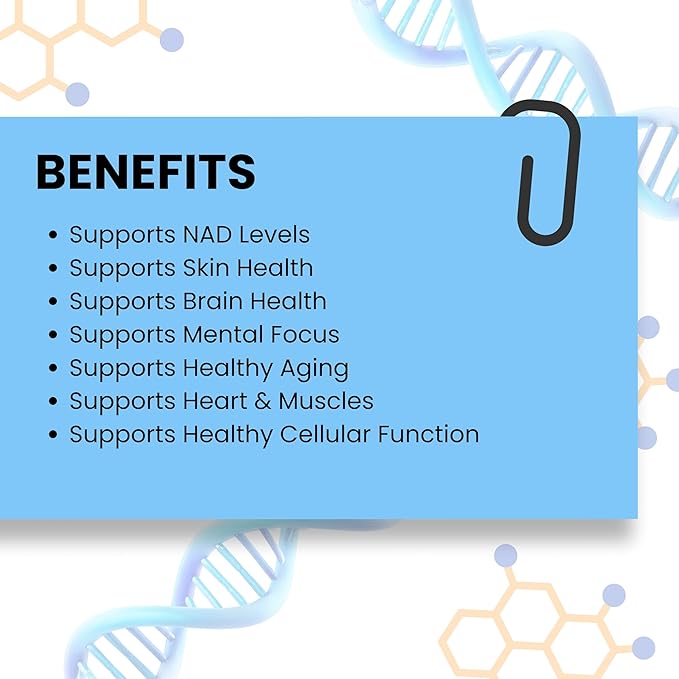 NAD+ Supplement 950mg Per Serving (Nicotinamide Adenine Dinucleotide) NAD+ Supplements for Men &amp Women 60 Vegan Gluten-Free Capsules 30 Day Supply