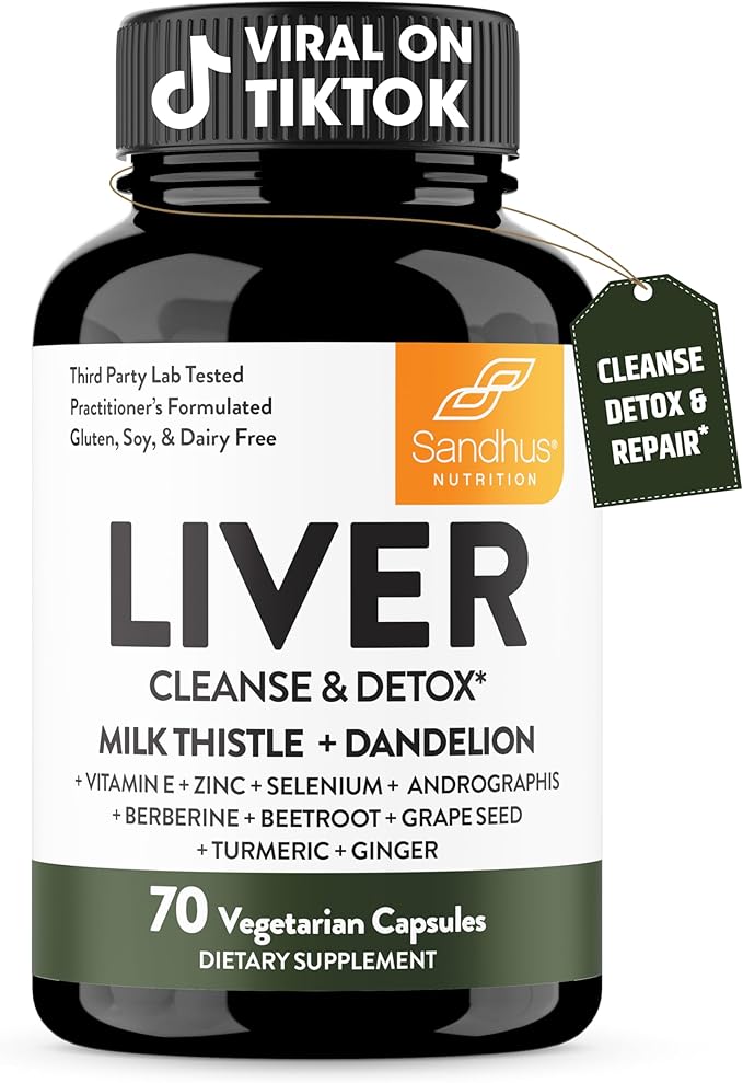 Sandhu's Magnesium Glycinate with Quercetin &amp Liver Support Capsules | Supports Quality Sleep Relaxation &amp Liver Health Support