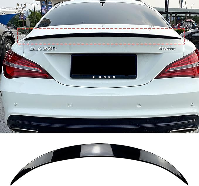 Compatible with Benz CLA-Class C117 2013-2019 CLA180 200 CLA45 AMG Trunk Top Spoiler Lip Tail Wing Car Styling Body Kit Accessories BlackGlossy Black