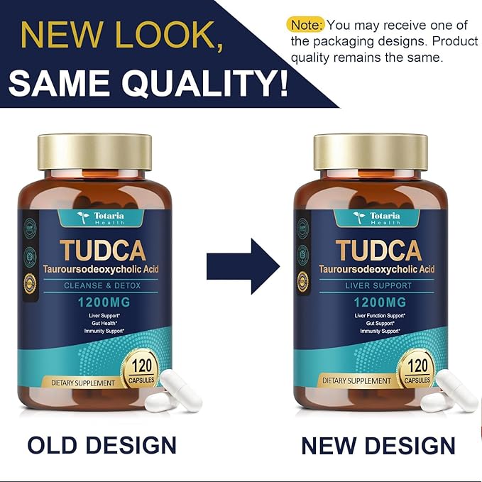 Totaria (2 Packs) TUDCA Bile Salts 1200mg (Tauroursodeoxycholic Acid) Ultra Strength Pure TUDCA Liver Supplements Liver and Gallbladder Cleanse &amp Repair Vegan