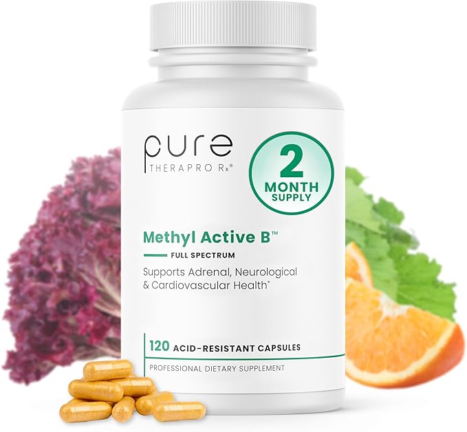 Pure Therapro Rx Methylated B Vitamins for Men and Women Made in USA 2 Month Supply | Active Methyl B Complex Vitamins Including Methyl B12 Methylfolate Benfotiamine Choline Niacin TMG &amp Mor