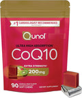 Qunol CoQ10 200mg Soft Chews Extra Strength &amp Ultra High Absorption Coenzyme Q10 Supplement #1 Cardiologist Recommended Supplement for Heart Health 90 Count