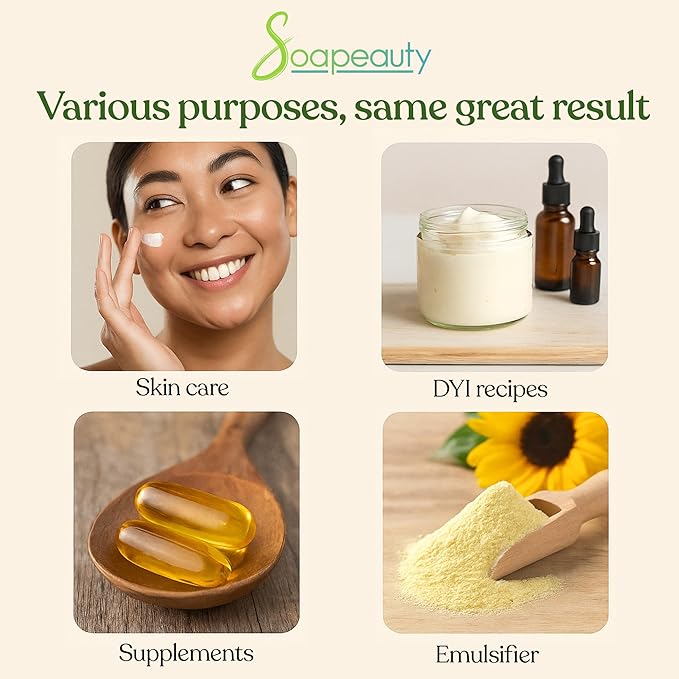 SUNFLOWER LECITHIN Liquid Oil | Cold Pressed Unrefined | USP Grade Unbleached 100% Pure Natural Sunflower Lecithin Oil | Skin Moisturizer Soap Making Lotion | 24 fl oz (12 fl oz x 2)