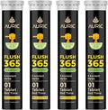 Auric Flush 365 Effervescent 80 Tablets Herbal Digestive Support | with Triphala Isabgol Castor Oil &amp Senna | Honey Lemon Flavor | Support Bowel &amp Gut Cleanse | Plant-Based Supplement