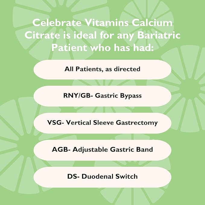 Celebrate Vitamins Bariatric 500mg Calcium Citrate Soft Chews with 500 IU Vitamin D3 – Essential for Gastric Bypass Patients &amp Bone Health - Sugar &amp Gluten Free Cherry (270 Chews)