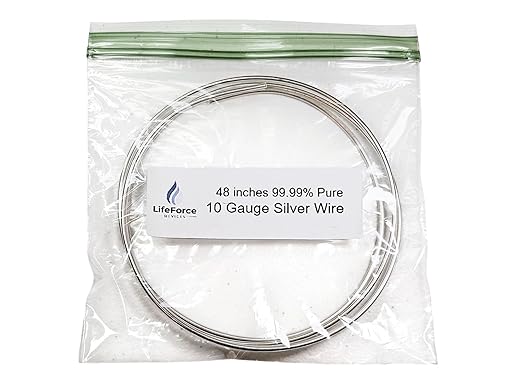 Pure Silver Generator Wires – 9999 Silver Electrodes – Pre-Cut 48-Inch 10 Gauge Wires – Fits LifeForce Generators