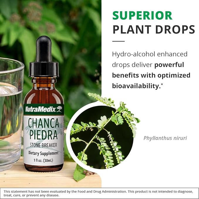 NutraMedix Chanca Piedra Stone Breaker Drops - Liquid Supplement for Kidney and Liver Health Gallbladder Support &amp Urinary System Support (1oz / 30ml)