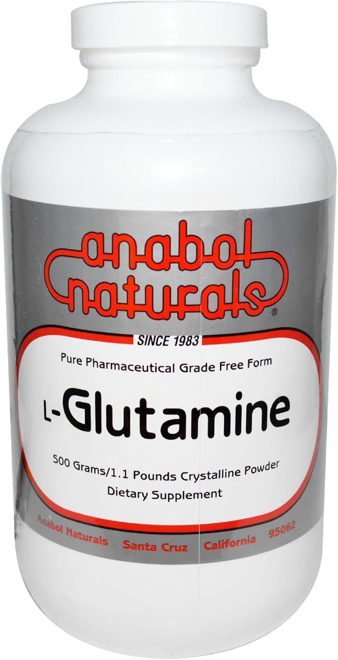 Anabol Naturals Pure Crystalline Free Form AjiPure L-Glutamine 500 Grams Powder