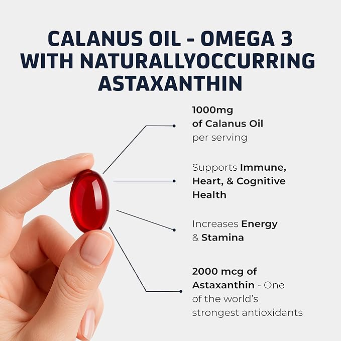 Arctic Ruby Oil - Omega 3 Supplement with Astaxanthin 2mg - Contains Essential Fatty Acids &amp Antioxidants - Supports Heart Brain Eye Skin Joint &amp Immune Health - 60 Softgels (2 Pack)