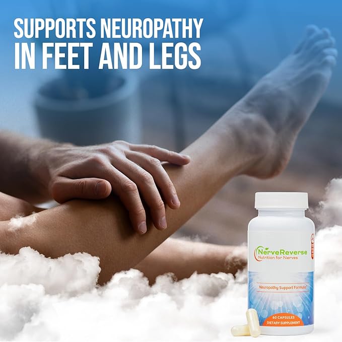 NerveReverse Neuropathy Support Formula-Alpha Lipoic Acid 600mgExtra Strength Benfotiamine B12 B9 B6 and D3 - Nerve Energy and Metabolism Support-Vegan-60 CapsulesOne Month