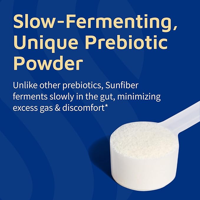 Tomorrow's Nutrition Sunfiber Prebiotic Fiber Supplement for Digestive Health Low FODMAP Gluten-Free Unflavored 30 Servings