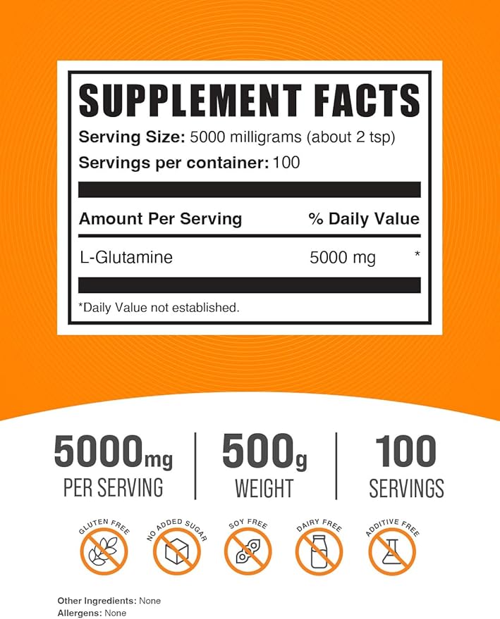 BulkSupplements L-Glutamine 500g + BCAA 2:1:1 500g Bundle