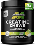 MuscleTech | Creatine Chews | Creapure Monohydrate Supplement for Muscle Recovery Muscle Builder &amp Energy Boost | Pre Workout Supplement for Men &amp Women | Citrus Birst | 90 chewable Tablets