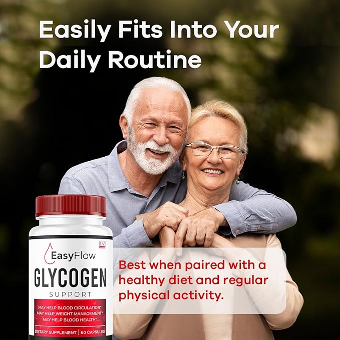 (2 Pack) Easy Flow Glycogen Support - EasyFlow Glycogen Easy Flow Easy Flow Glycogen Supplement Glycogen Support Easy Flow Easy Flow Glycogen Glycogen Easy Flow 120 Capsules for 2 Months