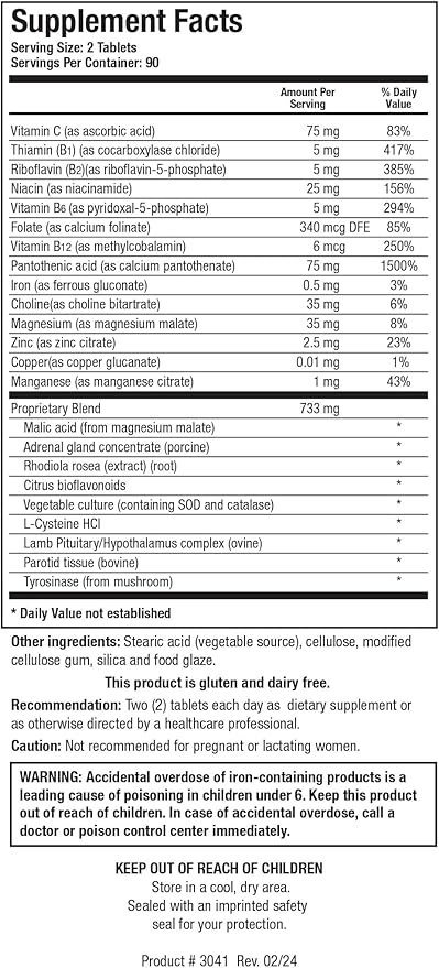Biotics Research ADB5-Plus Support Healthy Adrenal Gland Function Support Cortisol Levels Positive Response to Stress Healthy Energy Levels 180 Tablets