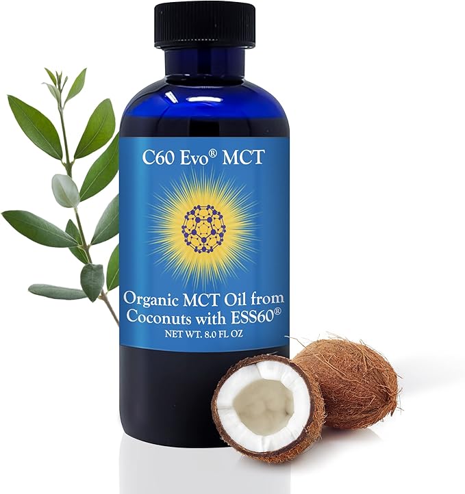 MCT Oil from Coconuts with C60 ESS60 Immune Support Sleep Aid Rich in Antioxidants Flexibility and Joint Support Supplement Promotes MCT Wellness for Energy Boost 8 oz