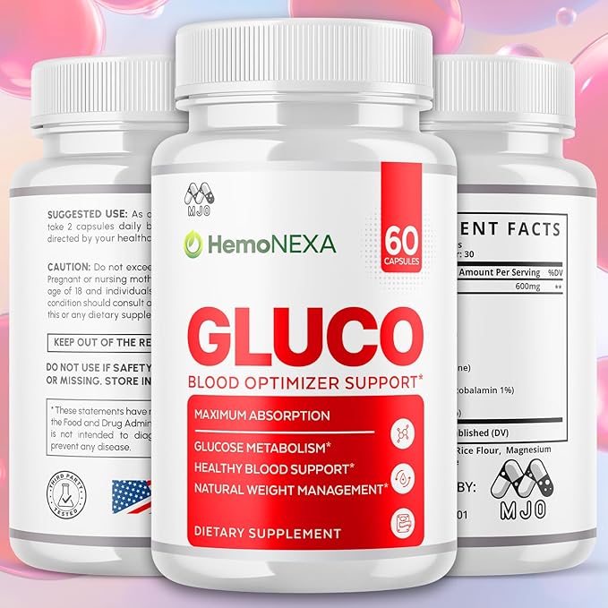 HemoNexa Capsules Official Hemo Nexa Blood Health Support Pills with All Natural Ingredients Advanced Health &amp Wellness Support Formula with Max Strength Vitamins for Women &amp Men (60 Capsule