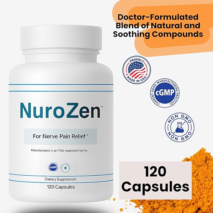 Nerve Support Supplement – Alpha Lipoic Acid B1 B6 B12 Pureblend of MSM Turmeric – Advanced Neuropathy Support Formula for Nerve Health Tingling &amp Discomfort Relief – 120 Capsules (2-Pack)