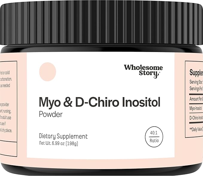 Myo-Inositol &amp D-Chiro Inositol Supplement Powder for Women | Hormonal Balance &amp Healthy Ovarian Function Support | Vitamin B8 | Great Alternative to Capsules | 40:1 Ratio | 90 Servings