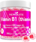 Vitamin B1 Gummies Chewable Thiamine 500mg &amp Vitamin B3 &amp Vitamin CSugar Free - Non GMOVeganNatural Peach Flavor - Thiamine B1 Supplement for Adults &amp Kids
