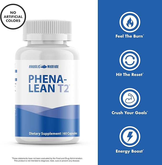 Anabolic Warfare Phena-Lean™ T2 Premier Supplement from Thermogenic Body Composition Supplement – Non-Stimulant – 60 Capsules*