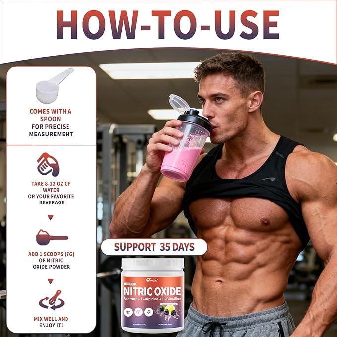 Nitric Oxide Supplement - Beet Root Powder with L-Citrulline &amp L-Arginine Nitric Oxide Supplements for Men Women with Beetroot Supports Energy Heart Health BlackBerry Lemon Flavor 35-Day Supp
