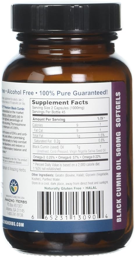 Amazing Herbs Oil Black Seed Prem 500mg