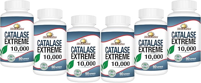 Rise-N-Shine Catalase Extreme Supplement 10000 with Saw Palmetto Biotin Fo-Ti PABA - Hair Supplements for Strong Hair - 360 Capsules - Pack of 6 (180-day Supply)