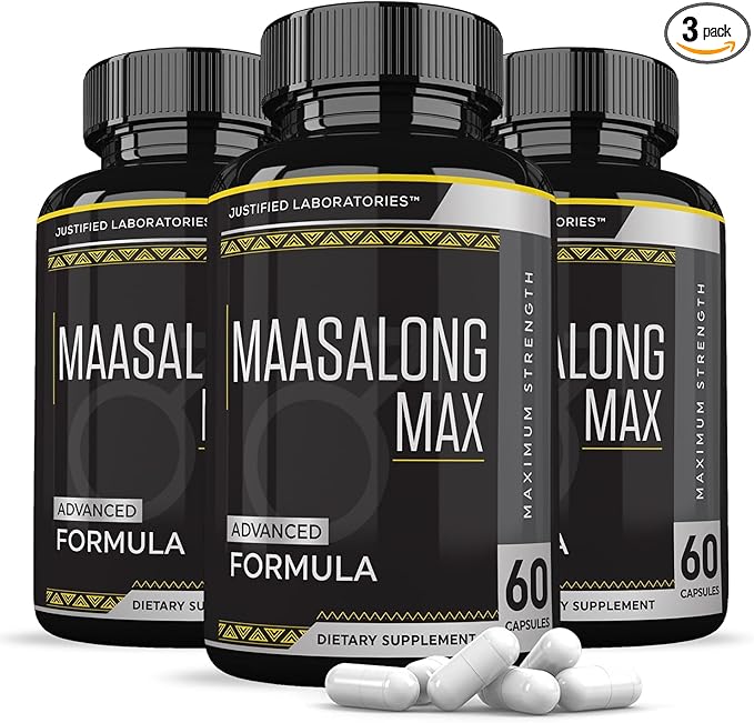 Justified Laboratories (3 Pack Maasalong Max 1600MG Advanced Men's Health Masalong Formula 180 Capsules