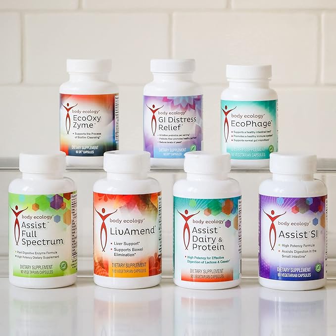 Body Ecology Bio CLR | Multi-Enzyme Digestive Supplement | Supports Immune System and Gut Health | Biofilm Disruptor | 60 Count