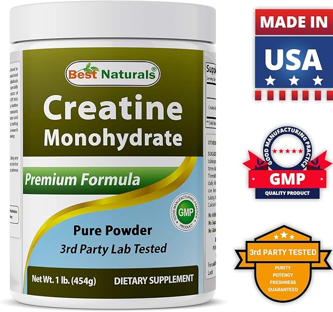 Best Naturals Creatine Monohydrate 1 Lb Pure Powder (1 LB (Pack of 3))