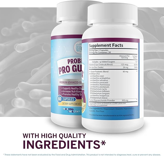 Probiotic Pro Gut Vita - Gut Health Support Probiotic &amp Vitamin Formula - Promote Healthy Digestion Nutrient Absorption Bowel Movements - Help Improve Gut Microbiome for Additional Health Benefi
