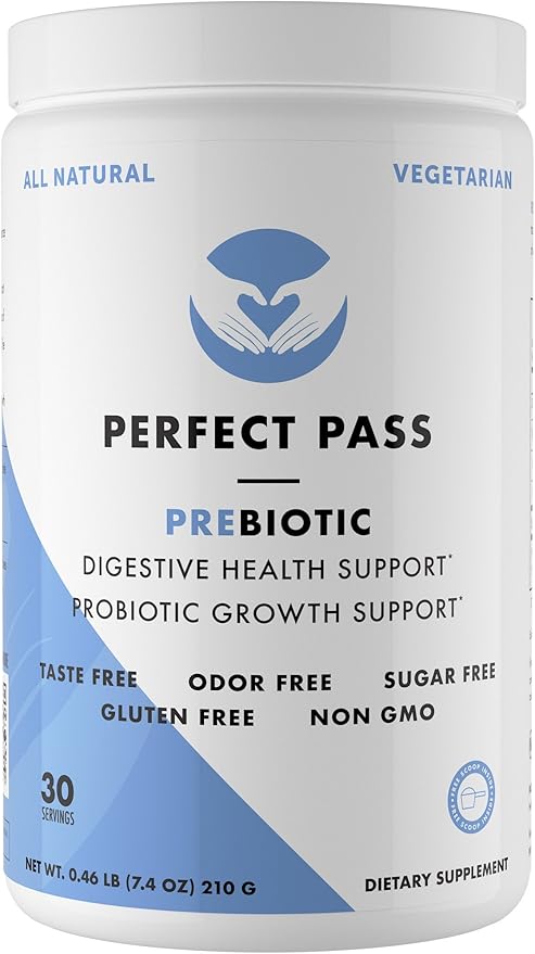 PERFECT PASS Prebiotics and Probiotics for Digestive Health Capsule and Powder Supplement Bundle for Adults Natural Bacillus Strains with PHGG for Gut and Digestive Wellness