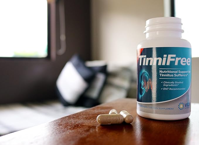 Tinnitus Relief Formula - Tinnifree with Clinically Studied Ingredients. Powerful Effective Formula to Improve Inner Ear Circulation &amp Help Stop Ringing in the Ears  ENT Recommended. 60 ct.