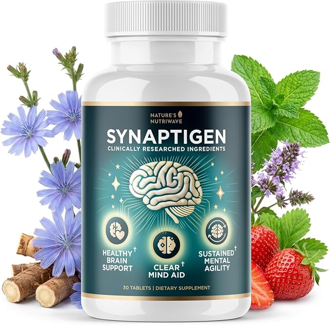 Synaptigen – Natural Supplement with Inulin Powder Probiotics 3.5 Billion CFU for Daily Wellness – Made in USA Non-GMO 30 Tablets - 1 Month Supply