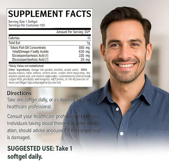 FFTSH Pure Quality – High Strength Omega 1300 Fish Oil 120 Softgel Capsules