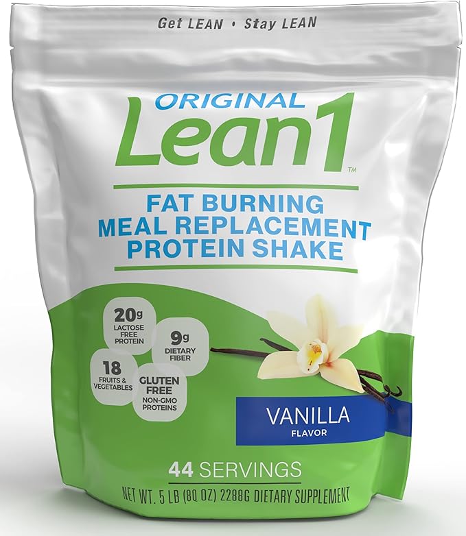 Lean1 Vanilla Meal Replacement Protein Shake 44 Servings in a 5lb Bag