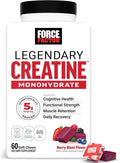 Force Factor Legendary Creatine Chews 5g Creatine Monohydrate Build Muscle Improve Strength &amp Recovery Support Memory &amp Cognitive Function Sugar Free Berry Blast 60 Soft Chews