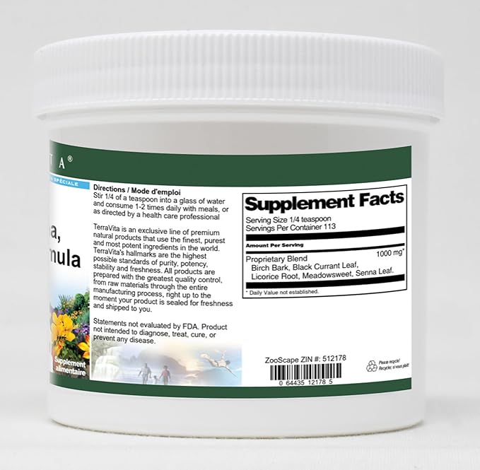 Terravita Licorice Birch Senna and More Formula Powder (4 oz ZIN: 512178) - 3 Pack