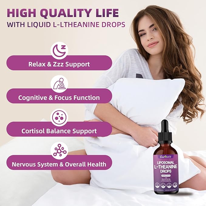 Liposomal Liquid NAC &amp L Theanine Drops N Acetyl Cysteine 600 mg &amp Theanine 400 mg for Kids &amp Adults