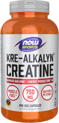 NOW Foods Sports Nutrition Kre-Alkalyn Creatine 750 mg Mass Building*/Energy Production* 240 Veg Capsules