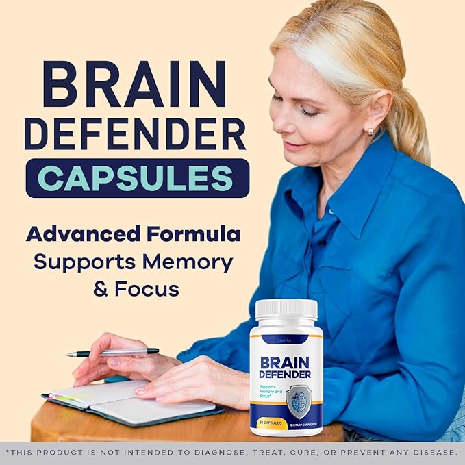 (5 Pack) Brain Defender - Official Brain Defender Supplement Advanced Pills Natural Brain and Memory Support Brain Defender Health &amp Wellness Multivitamin 300 Capsules for 5 Months