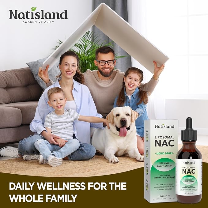 Liposomal Liquid NAC Drops NAC Supplement N-Acetyl Cysteine NAC 600 mg with Milk Thistle &amp Quercetin for Adults &amp Kids Liver &amp Lung Immune &amp Antioxidant Support Skin &amp Cellula