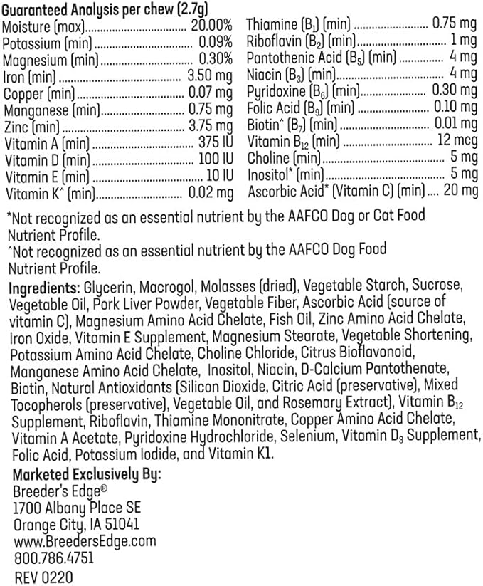 Breeder's Edge Breed to Wean Prenatal and Postnatal Multivitamin for Dogs &amp Cats Supports Pregnant &amp Nursing Moms Supplement Provides Antioxidants Vitamins &amp Minerals 400ct for Cats &